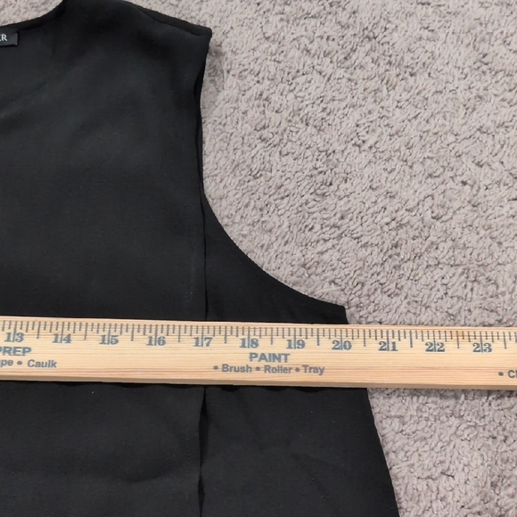 Eileen Fisher Black Silk Sleeveless Layered A-Line Dress - Medium - Picture 6 of 8